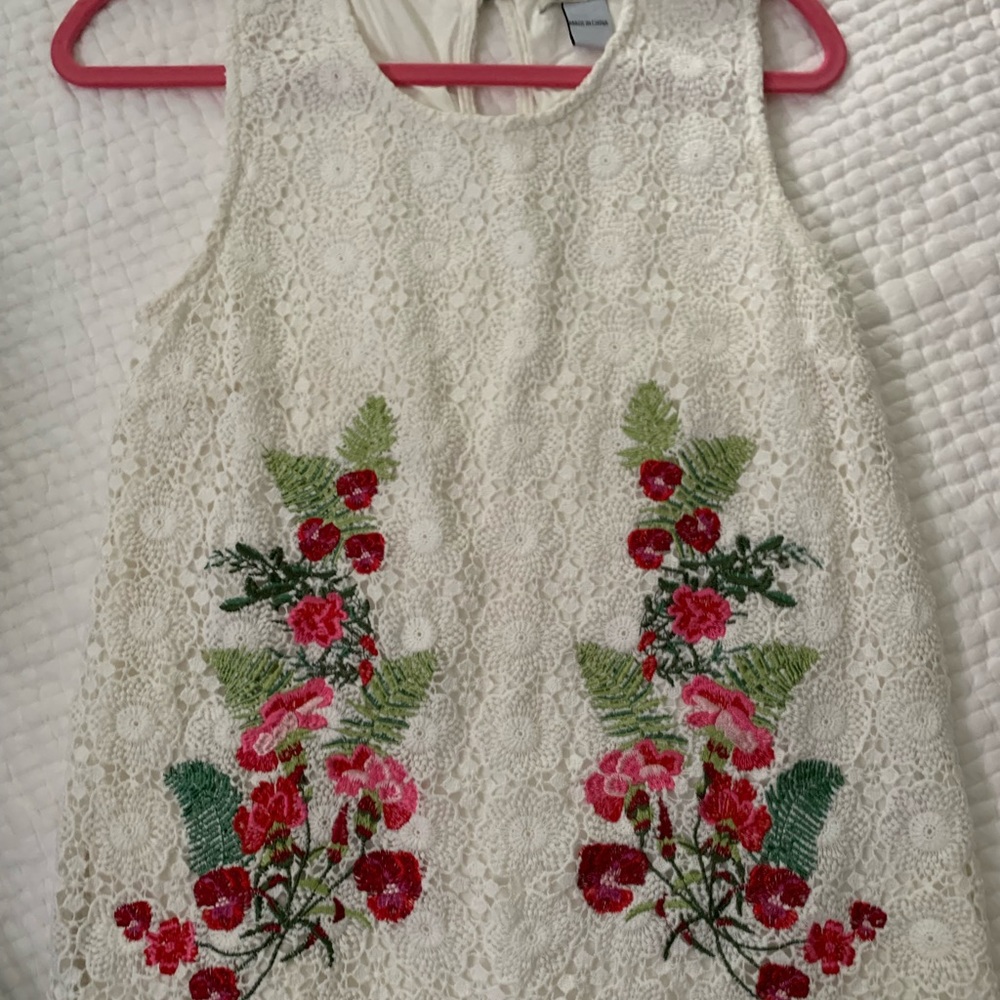 Disigual floral crochet top -new